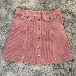 Divided Pink Ribbed A-Line Mini Skirt